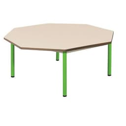 Table fixe Chloé plateau beige 4 pieds octogonale - Mobidecor - Image 3