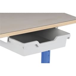 Lot de 2 tables régl. Chloé rect. Dégag. latéral plat. beige casier -Mobidecor - Image 2