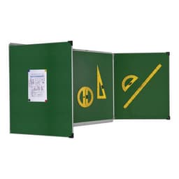 Tableau triptyque 1 x 2 m émaillé vert cadre aluminium anodisé - Image 2