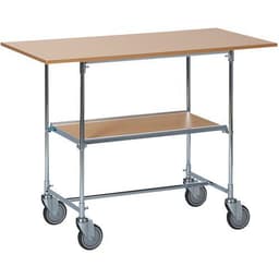 Table mobile chêne - 2 plateaux - Capacité 50 à 100 kg - Image 3