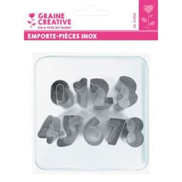 Lot 9 emporte pièces chiffres 3 cm - Image principale