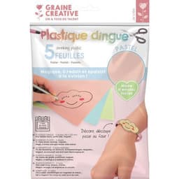 Pochette 5 feuilles plastiques dingue couleurs pastel 20 x 26 cm - Image principale