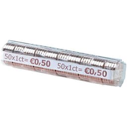 Lot de 100 Étui à monnaie en PET - pièces 0,01 Euro 50 pcs/tube - Image principale