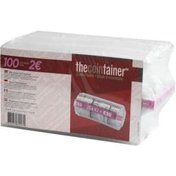 Lot de 100 Étui à monnaie en PET - pièces 2 Euro 25 pcs/tube - Image 2