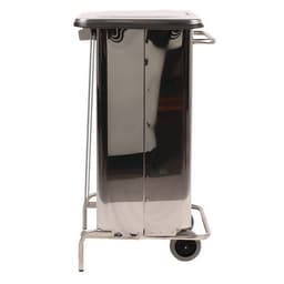 Conteneur mobile à pédale anti-feu inox brillant 70 L - Manutan - Image 6