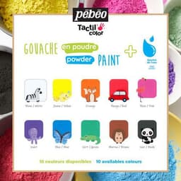 Set 10 sachets 180g gouache poudre - assorties +2 cuillères - Image 12