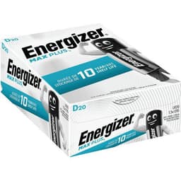 20 Pile alcaline Max Plus D - Lot de 20 - Energizer - Image principale