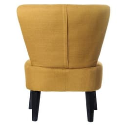 Fauteuil Marwin pied hêtre teinté noir revêtement tissu coloris Safran - Image 2