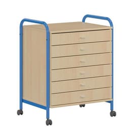 Meuble 6 tiroirs Chloé sur roulettes - Mobidecor - Image principale