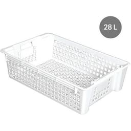 Caisse empilable emboîtable ajourée - GILAC, Coloris : Blanc - Image 2