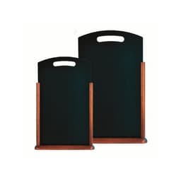 Ardoise de table en bois vernis poignée 21x45 cm marron - Image principale