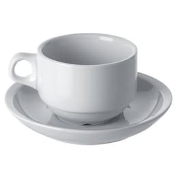 Tasse et soucoupe déjeuner en porcelaine ø9,5 cm 25cl blanc - Image principale