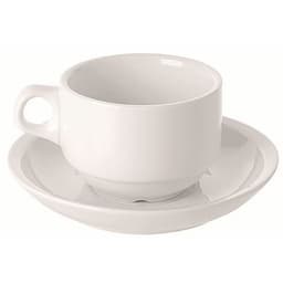 Tasse et soucoupe thé en porcelaine ø8,2 cm 18cl blanc - Image principale