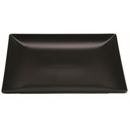 Assiette carrée en grès 18x18x2 cm noir-Kuro - Image principale