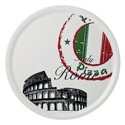 Assiette à pizza en porcelaine ø31 cm blanc-Rome - Image principale