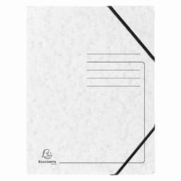 Lot de 25 Chemises à élastique sans rabats carte lustrée - A4-Blanc - Image principale