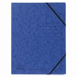 Lot de 25 Chemises à élastique sans rabats carte lustrée - A4-Bleu - Image principale