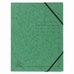 Lot de 25 Chemises à élastique sans rabats carte lustrée - A4-Vert - Image principale