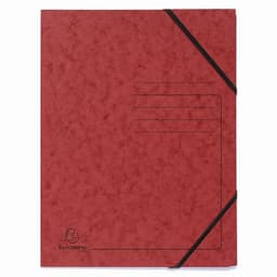 Lot de 25 Chemises à élastique sans rabats carte lustrée - A4-Rouge - Image principale