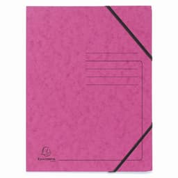 Lot de 25 Chemises à élastique sans rabats carte lustrée - A4-Rose - Image principale
