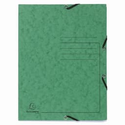 Lot de 25 Chemises à élastique 3 rabats carte lustrée - A4-Vert - Image principale