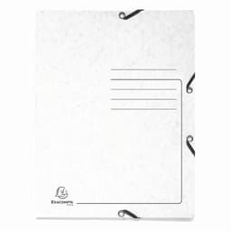 Lot de 25 Chemises à élastique 3 rabats carte lustrée - A4-Blanc - Image principale