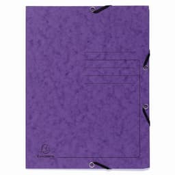 Lot de 25 Chemises à élastique 3 rabats carte lustrée - A4-Violet - Image principale