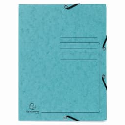 Lot de 25 Chemises à élastique 3 rabats carte lustrée - A4-Turquoise - Image principale