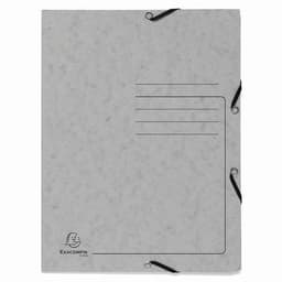 Lot de 25 Chemises à élastique 3 rabats carte lustrée - A4-Gris - Image principale