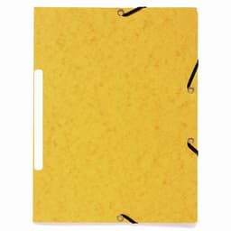 Lot de 50 Chemises à élastiques 3 rabats carte marbrée recyclée Jaune - Image principale