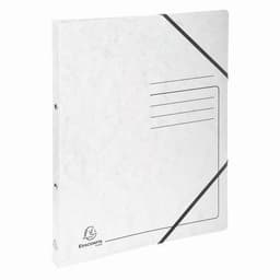 Lot de 10 Classeur 2 anneaux 15mm carte lustrée imprimée - A4-Blanc - Image principale