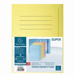 Lot de 50 Chemises imprimées 3 rabats SUPER 210 - 24x32cm-Canari - Image 3