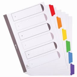 Lot de 20 Intercalaires 160g avec ong. col. Renf. 5 pos. 6 posA4-Blanc - Image 3