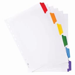 Lot de 20 Intercalaires 160g avec ong. col. Renf. 5 pos. 6 posA4-Blanc - Image 5