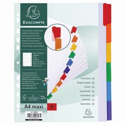 Lot de 20 Intercalaires carte blanche 160g - 6 positions - A4+-Blanc - Image 5
