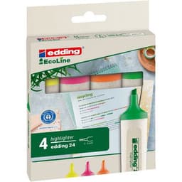 Boite de 4 surligneurs EcoLine Edding (orange, rose, vert, jaune) - Image principale