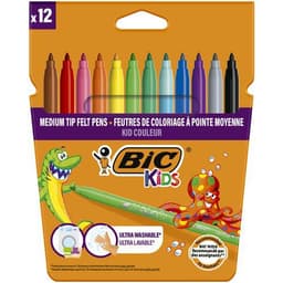 Pochette 12 feutres encre lavable pointe 2.8 mm  Bic Kids. - Image principale