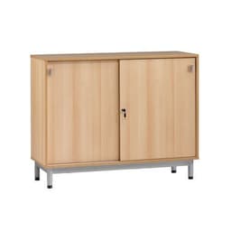 Meuble bas Bip Bop portes coulissantes L 120 cm - hêtre - Image principale