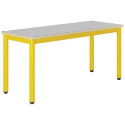 Table Carélie 130x50 cm fixe stratifié gris chants alaisés - Mobidecor - Image principale