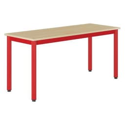 Table Carélie 130x50cm fixe méla hêtre chants polypro. - Mobidecor - Image principale