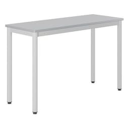 Table Carélie 130x50cm fixe stratifié gris chants polyurét - Mobidecor - Image 2