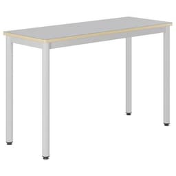 Table Carélie 130x50 cm fixe stratifié gris chants alaisés - Mobidecor - Image 2