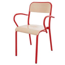 Fauteuil Trévise 4 pieds accotoirs tube - jaune - Image 2