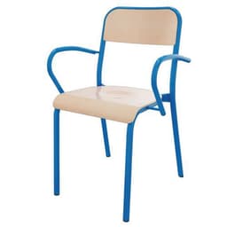 Fauteuil Trévise 4 pieds accotoirs tube - jaune - Image 4