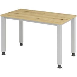 Bureau droit pieds carrés 120 cm Chêne - Image principale
