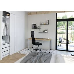 Bureau droit pieds ronds 120 cm Chêne - Image 3