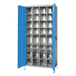 Armoire de stockage 32 téléphones/tablettes Gris/Bleu - Manutan Expert - Image 2