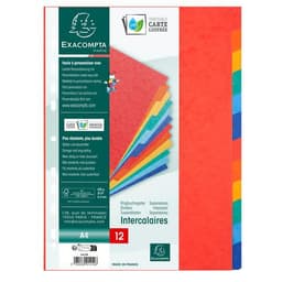 Jeu 12 intercalaires carte lustrée A4. - Image principale