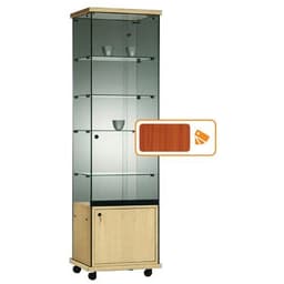 Vitrine Easy E5 - Avec armoire basse socle Merisier - Image principale