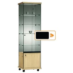 Vitrine Easy E5 - Avec armoire basse et éclairage socle Noir - Image principale